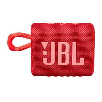 JBL Go 3 Portable Waterproof Speaker with Pro Sound, Powerful Audio, Punchy Bass, Ultra-Compact Size, Dustproof, Wireless Bluetooth Streaming, 5 Hours of Playtime-Red