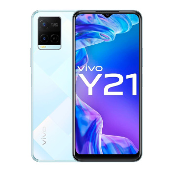 VIVO Y21 Dual SIM LTE Smartphone 4GB RAM and 64GB 5000mAh Battery + 18W Fast Charge, Halo Display-4GB 64GB-Diamond Glow