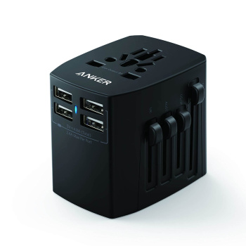 Anker Universal Travel Adapter with 4 USB Black 