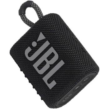 JBL Go 3 Portable Waterproof Speaker with Pro Sound, Powerful Audio, Punchy Bass, Ultra-Compact Size, Dustproof, Wireless Bluetooth Streaming, 5 Hours of Playtime - Black