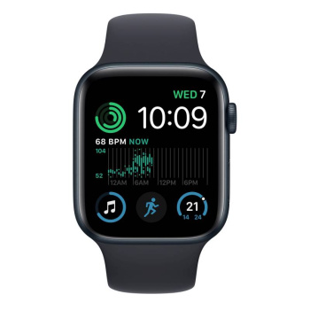 New Apple Watch SE (2nd Gen, 2023) [GPS 44mm] Smartwatch with Midnight Aluminum Case with Midnight Sport Band S/M. Fitness & Sleep Tracker, Crash Detection, Heart Rate Monitor, Water Resistant