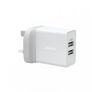 24W 2-Port USB Charger  White 